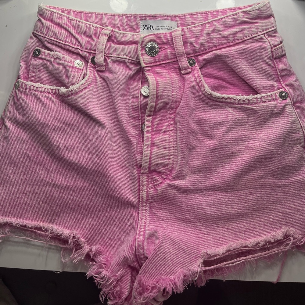 Pink Zara jean shorts